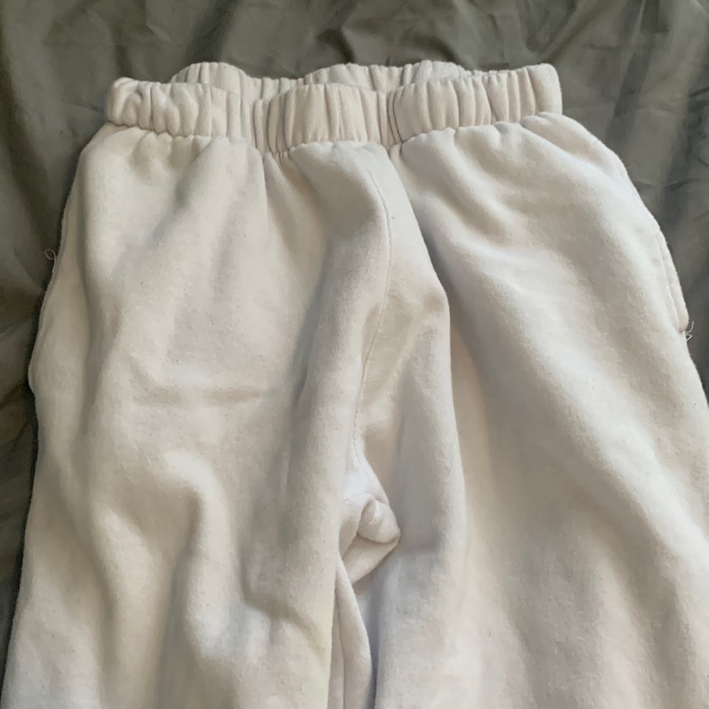 These are white sweat pants, Size small, brand is Reflex
